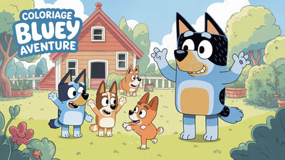Coloriage Bluey Aventure à imprimer | 20 dessins PDF