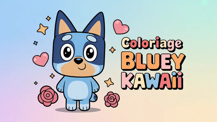 Coloriage Bluey Kawaii à imprimer | 20 dessins PDF gratuits