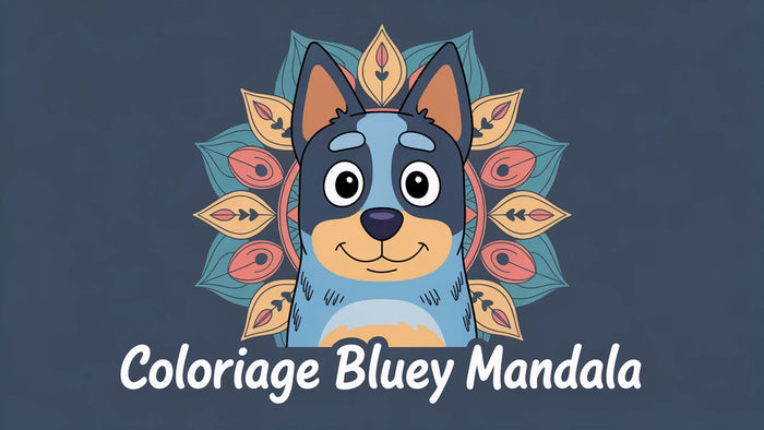 Coloriage Bluey Mandala à imprimer | 20 dessins PDF