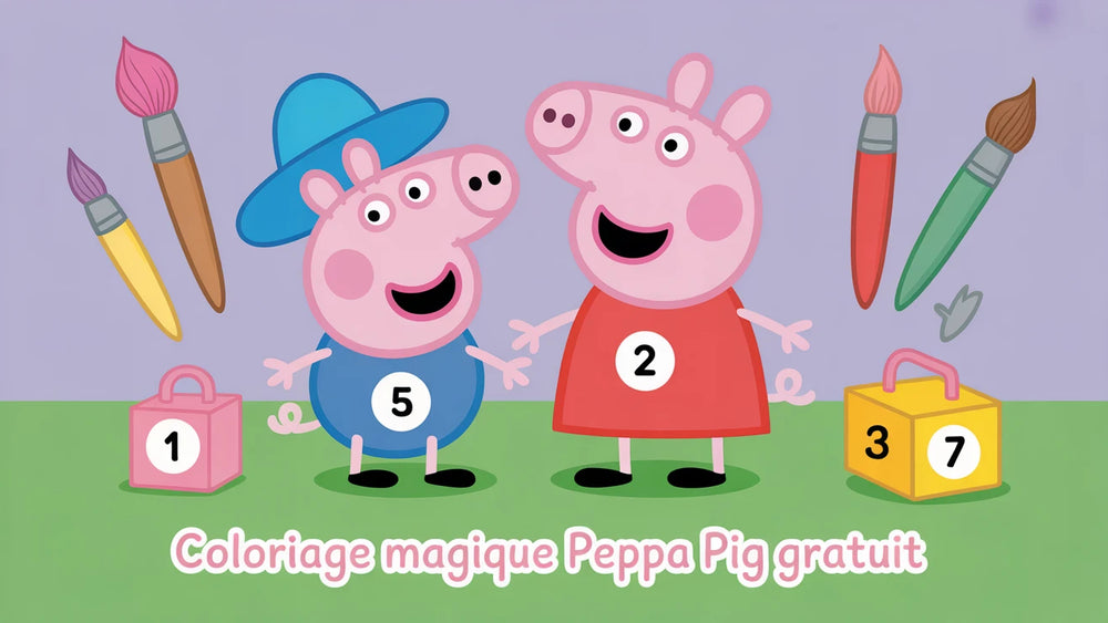 Coloriage Magique Peppa Pig gratuit en ligne | 10 grilles pour enfants