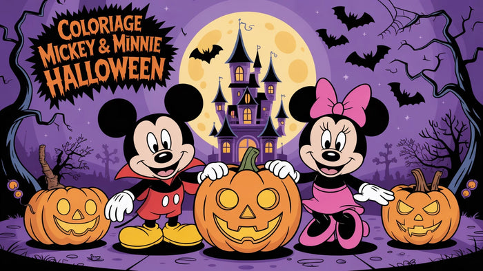 Coloriage Mickey & Minnie Halloween à imprimer | 20 dessins PDF