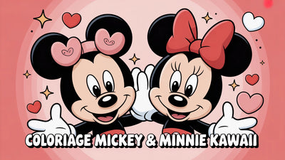 Coloriage Mickey & Minnie Kawaii | 20 dessins PDF gratuits