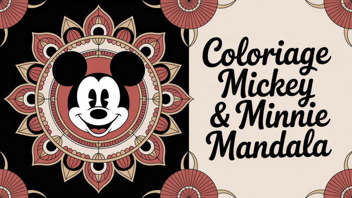 Coloriage Mickey & Minnie Mandala à imprimer | 20 dessins PDF