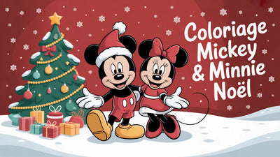 Coloriage Mickey & Minnie Noël | 20 dessins PDF gratuits