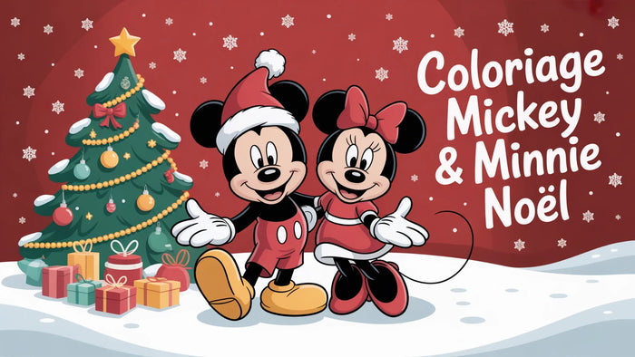 Coloriage Mickey & Minnie Noël | 20 dessins PDF gratuits