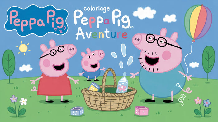 Coloriage Peppa Pig Aventure à imprimer | 20 dessins PDF