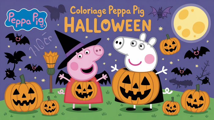 Coloriage Peppa Pig Halloween à imprimer | 20 dessins PDF