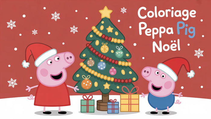 Coloriage Peppa Pig Noël à imprimer | 20 dessins PDF gratuits