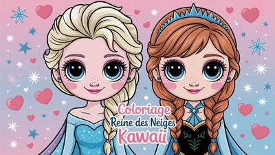 Coloriage Reine des Neiges Kawaii | 20 dessins PDF gratuits
