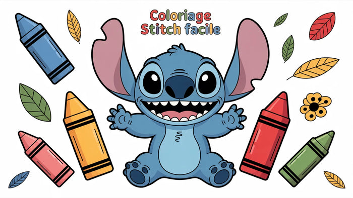 Coloriage Stitch Facile à imprimer | 20 dessins enfant