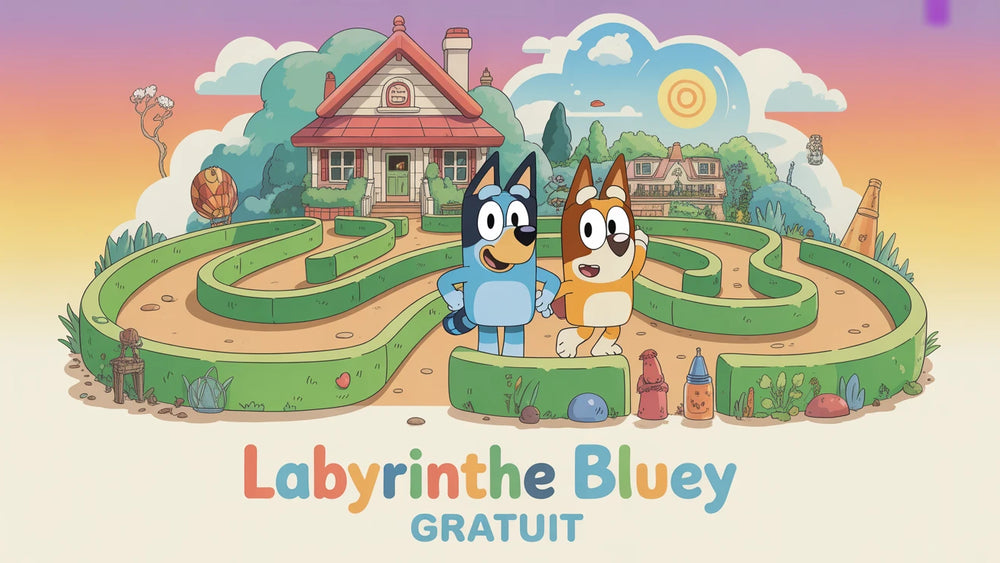 Labyrinthe Bluey a imprimer | 10 labyrinthes PDF gratuits