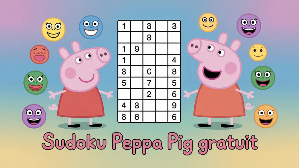Sudoku Peppa Pig gratuit en ligne | 9 grilles pour enfants