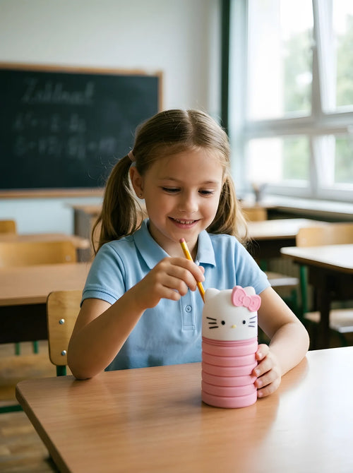Trousse Hello Kitty Scolaire Taille Unique en Matière Résistante en situation d'utilisation