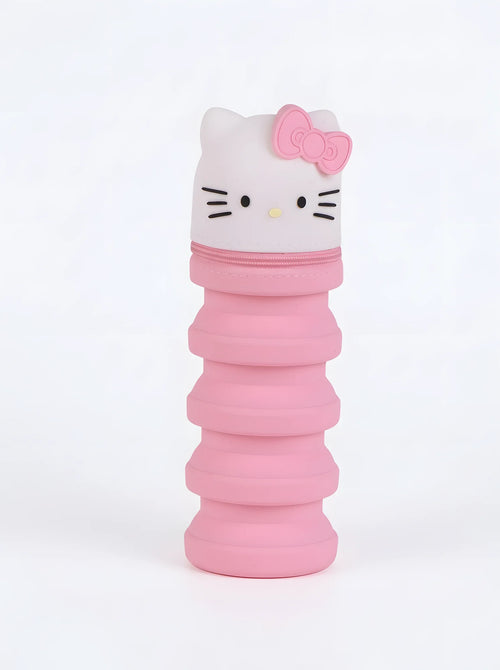 Trousse Hello Kitty Scolaire Rose - Rangement Crayons et Stylos, vue d'ensemble sur fond blanc