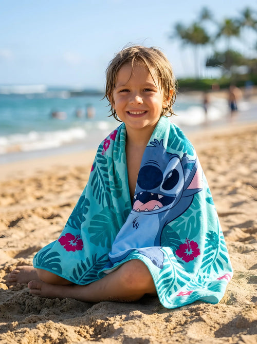 Serviette de Plage Stitch Disney 70x140 cm Microfibre Séchage Rapide en situation d'utilisation