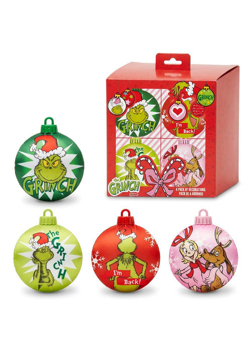 Décoration de Noël Grinch rouge en polyester, vue d'ensemble sur fond blanc