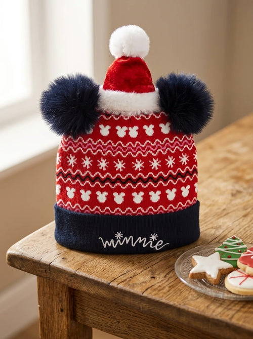 Bonnet Minnie Mouse Enfant de la Gamme Noël mis en scène dans un décor du quotidien