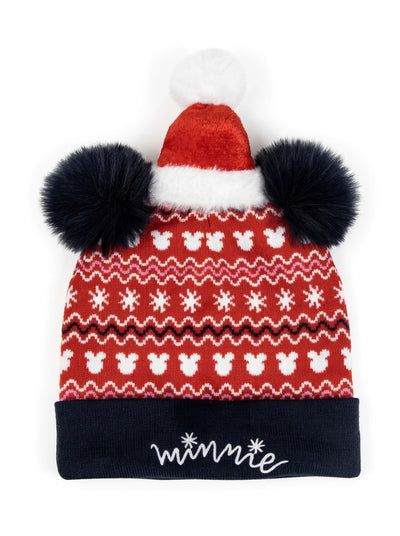 Bonnet Minnie Mouse Enfant de la Gamme Noël, vue d'ensemble sur fond blanc