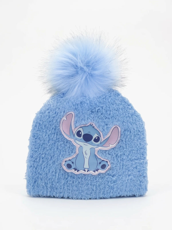 Bonnet Stitch Bleu Enfant en Maille Extra-Douce, Lilo & Stitch