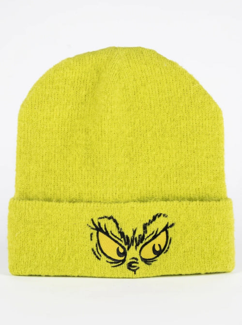 Bonnet The Grinch Enfant en Maille Douce Très Extensible, vue d'ensemble sur fond blanc