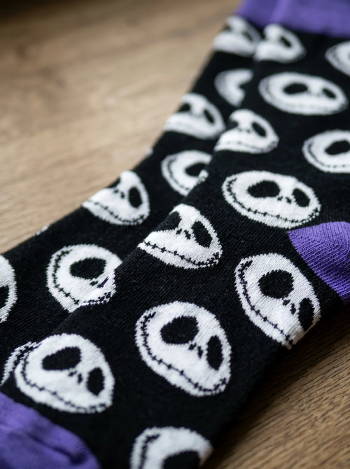 Gros plan sur les détails : Chaussettes L'Étrange Noël de Monsieur Jack Noir