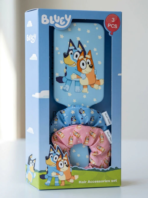Gros plan sur les détails : Set beauté Bluey 2 accessoires pour fille