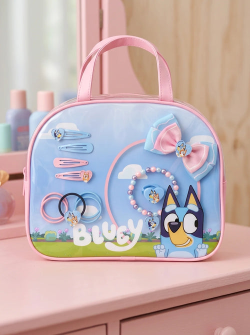 Set d'accessoires de beauté Bluey mis en scène dans un décor du quotidien