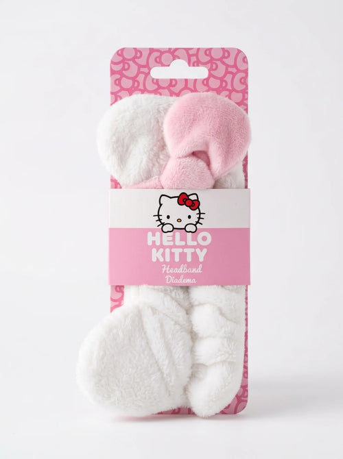 Turban de maquillage Hello Kitty Sanrio, vue d'ensemble sur fond blanc
