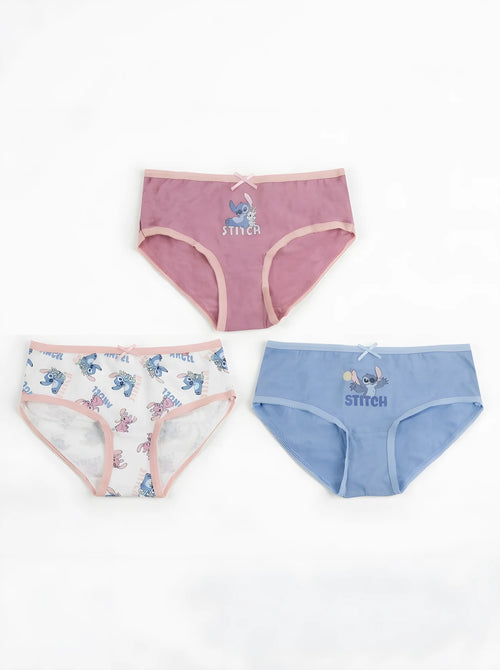 Lot de 3 Culottes Stitch Fille, vue d'ensemble sur fond blanc