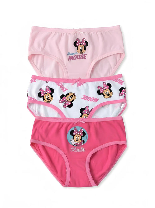 Lot de 3 Culottes Minnie Fille, vue d'ensemble sur fond blanc