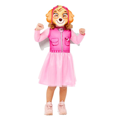 Déguisement Skye Pat’ Patrouille pour fille avec robe rose et détails imprimés