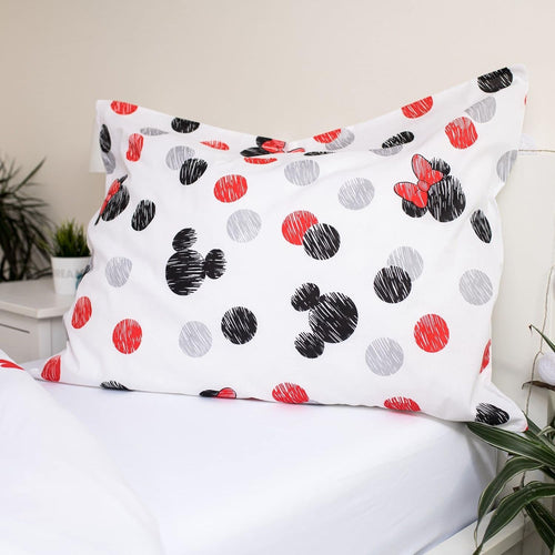 Face réversible de la housse de couette Minnie & Mickey avec motif alternatif