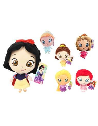 Peluche Blanche-Neige Disney 27 cm en velours avec robe colorée