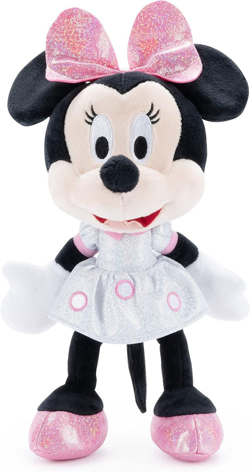 Peluche Minnie Mouse Disney de 25 cm assise, tenue pailletée multicolore