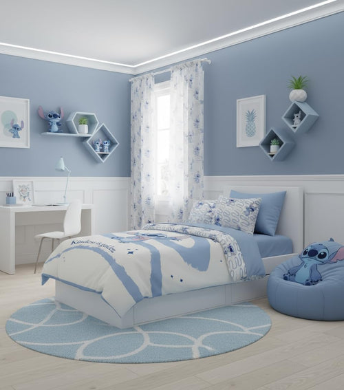 Détail de la taie d’oreiller 60x65 cm avec le personnage Stitch en gros plan