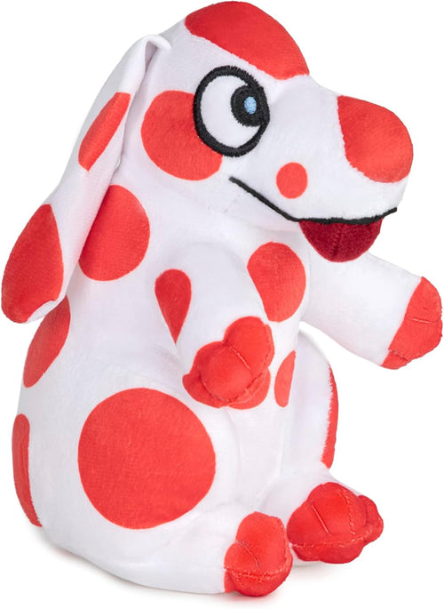 Peluche Pimpa assise de 22 cm en peluche rouge et blanche, vue d’ensemble