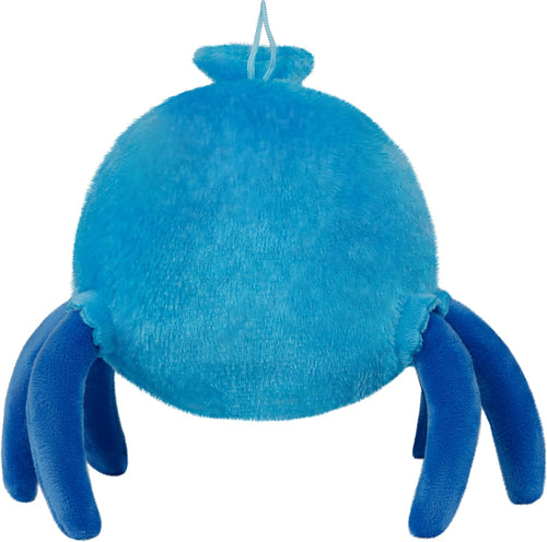 Profil latéral de la peluche araignée Whiskey montrant la longueur des pattes