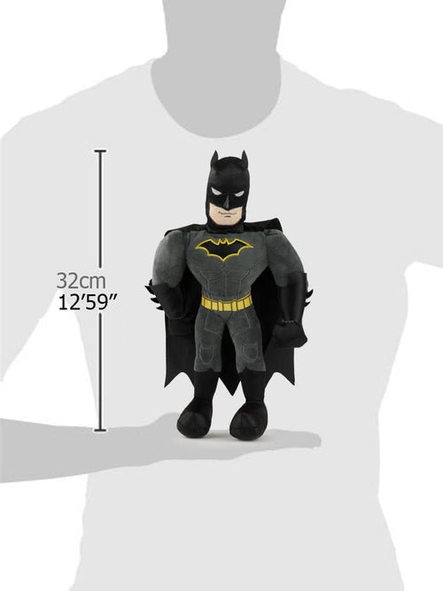 Vue arrière de la peluche Batman mettant en avant la cape et la finition