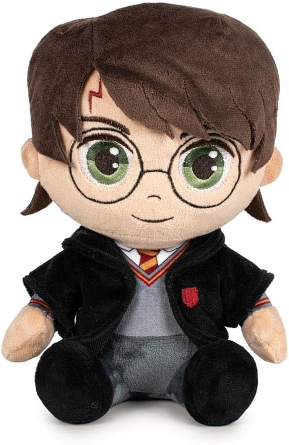 Peluche Harry Potter assis de 16 cm en peluche douce, tenue fidèle au héros de Poudlard