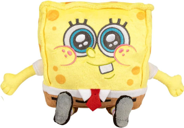 Peluche Bob l’éponge 22 cm debout montrant son large sourire et ses couleurs vives