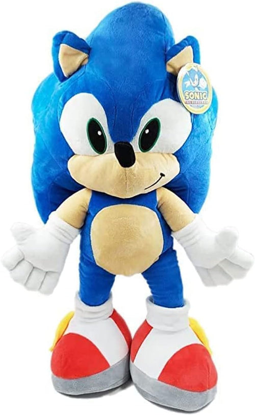 Grande peluche Sonic classique 70 cm debout, hérisson bleu aux détails fidèles