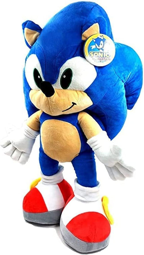 Vue de dos de la peluche Sonic mettant en avant les piquants et la queue