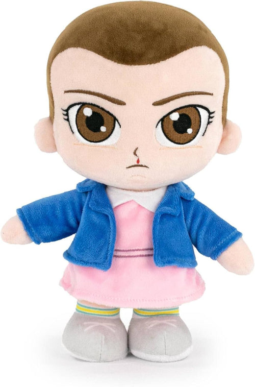 Peluche Mike Stranger Things 26 cm debout, vue d’ensemble avec ses vêtements détaillés