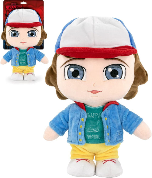 Vue de dos de la peluche Dustin Stranger Things montrant la forme et la coupe