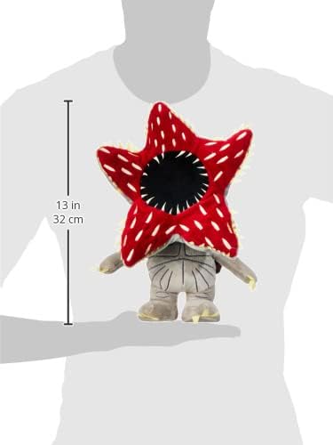 Vue de profil de la peluche Demogorgon montrant la forme du corps et la matière douce