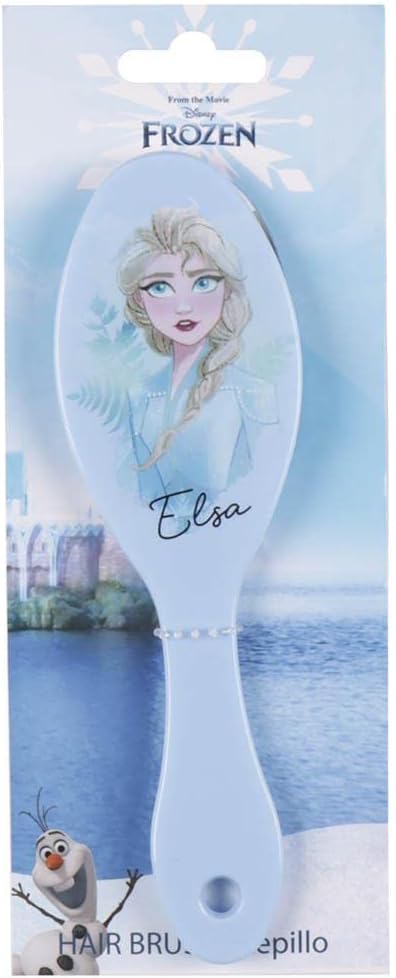 Brosse démêlante bleue en plastique avec picots souples vue de face