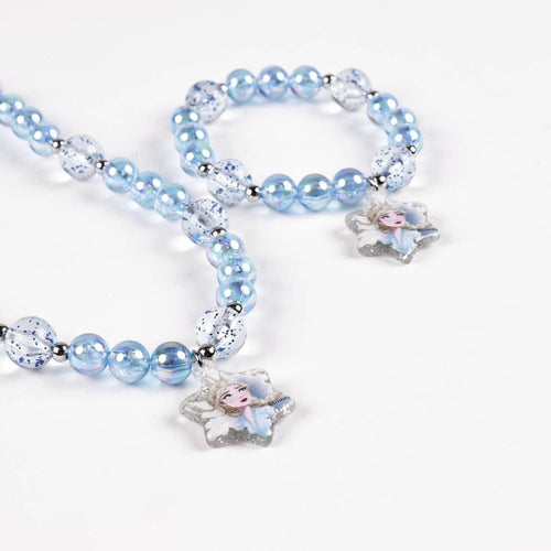 Détail du bracelet La Reine des Neiges en perles multicolores pour fille