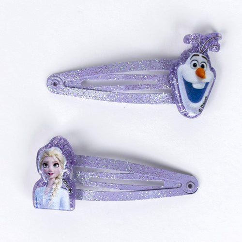 Épingles à cheveux La Reine des Neiges avec médaillons colorés d Elsa et Anna