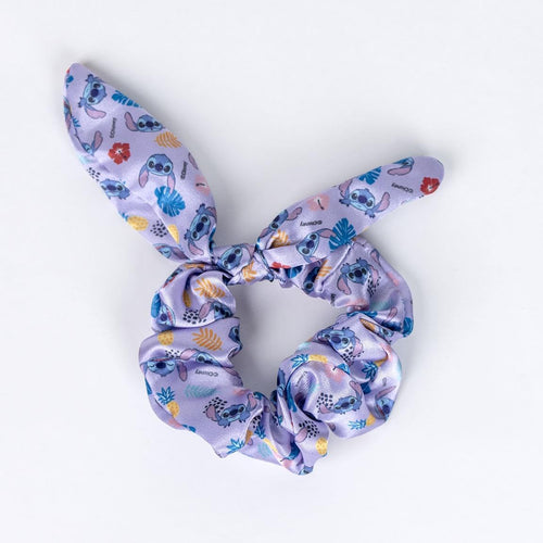 Accessoires cheveux Stitch dans leurs tons violets, vue rapprochée