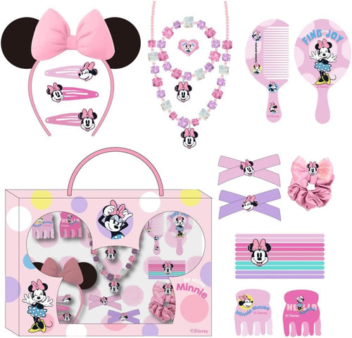 Coffret complet d’accessoires de beauté Minnie Mouse avec coiffure et bijoux assortis